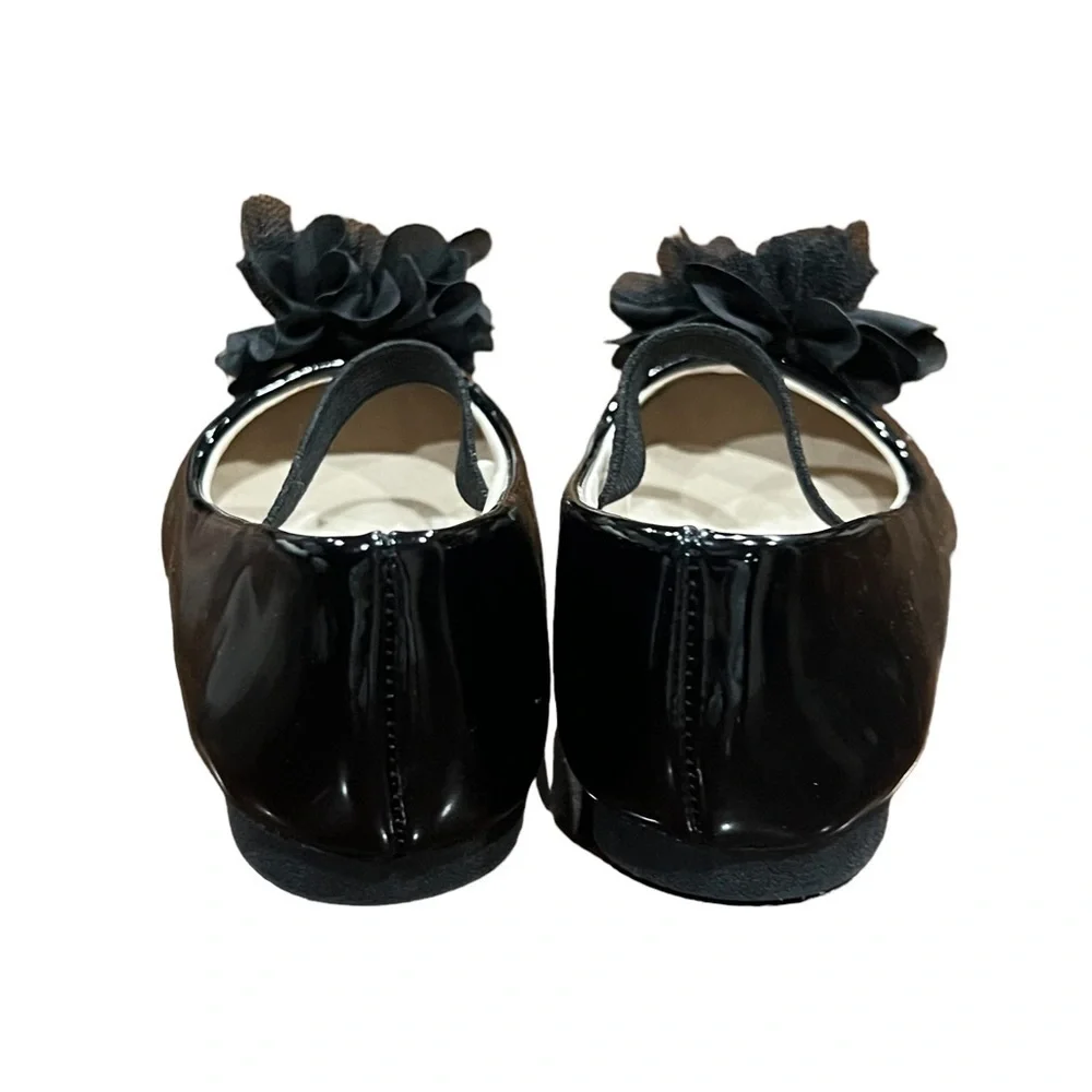 Children’s Place Black Patent Bow Ballet Flats Size 4 Baby Girl